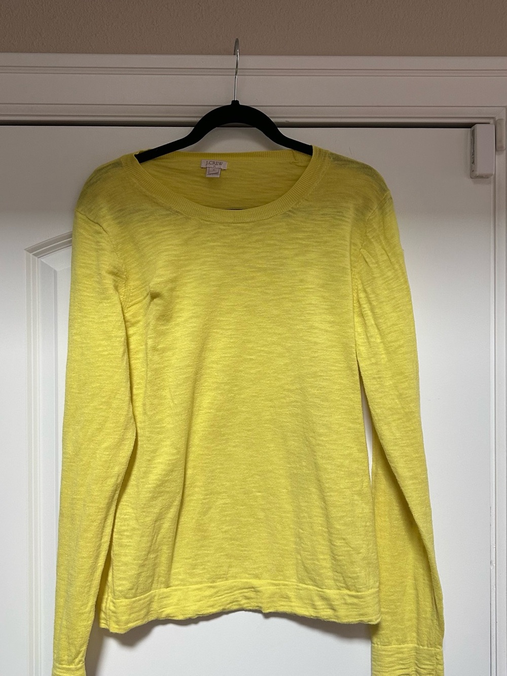 J. Crew XL Women’s Yellow Cotton Crewneck Lightweight Pullover Sweater Beach